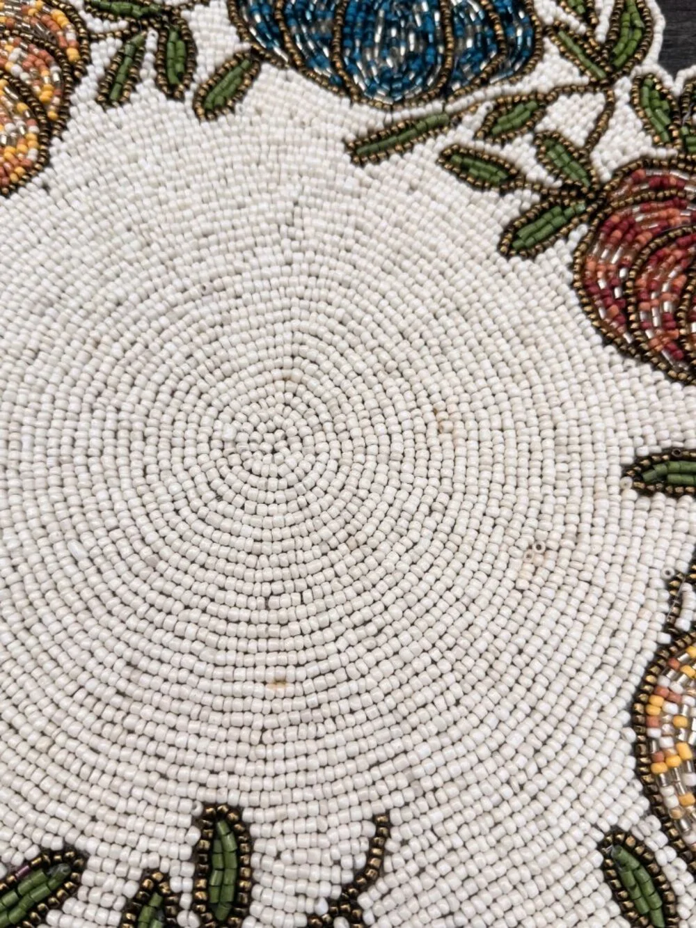 RACHEL ZOE 15” Beaded Harvest Fall Thanksgiving Pumpkin Patch Placemat Charger
